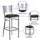 Emma and Oliver Silver Slat Back Metal Restaurant Dining Barstool